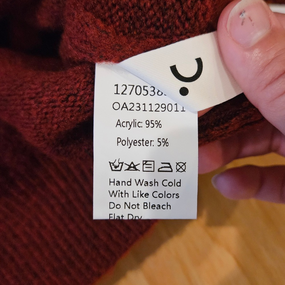 Commense Sweater Size XL Burgundy NEW Off-The-Shoulder Cropped Knit Boat Neck - Picture 5 of 7